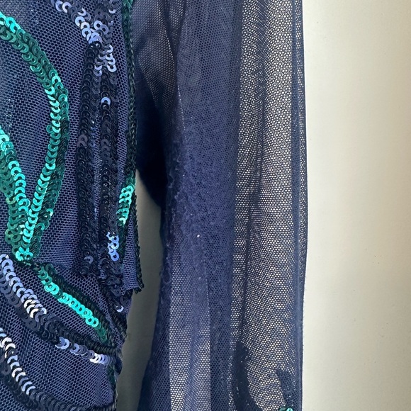 Goddiva Long Sleeve Sequin Flame Embellished Dress - Picture 5 of 6